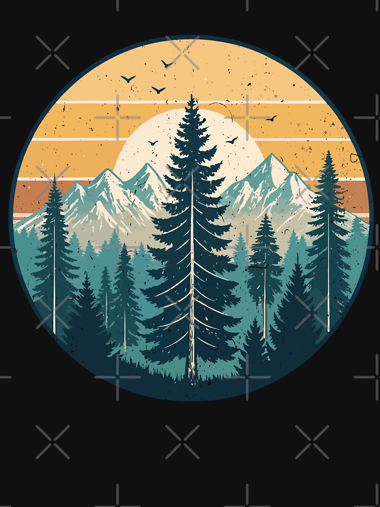 Forest T-Shirt – Minimal Nature Aesthetic Tee for Hikers, Campers & Tree Lovers by PixelCraftBD