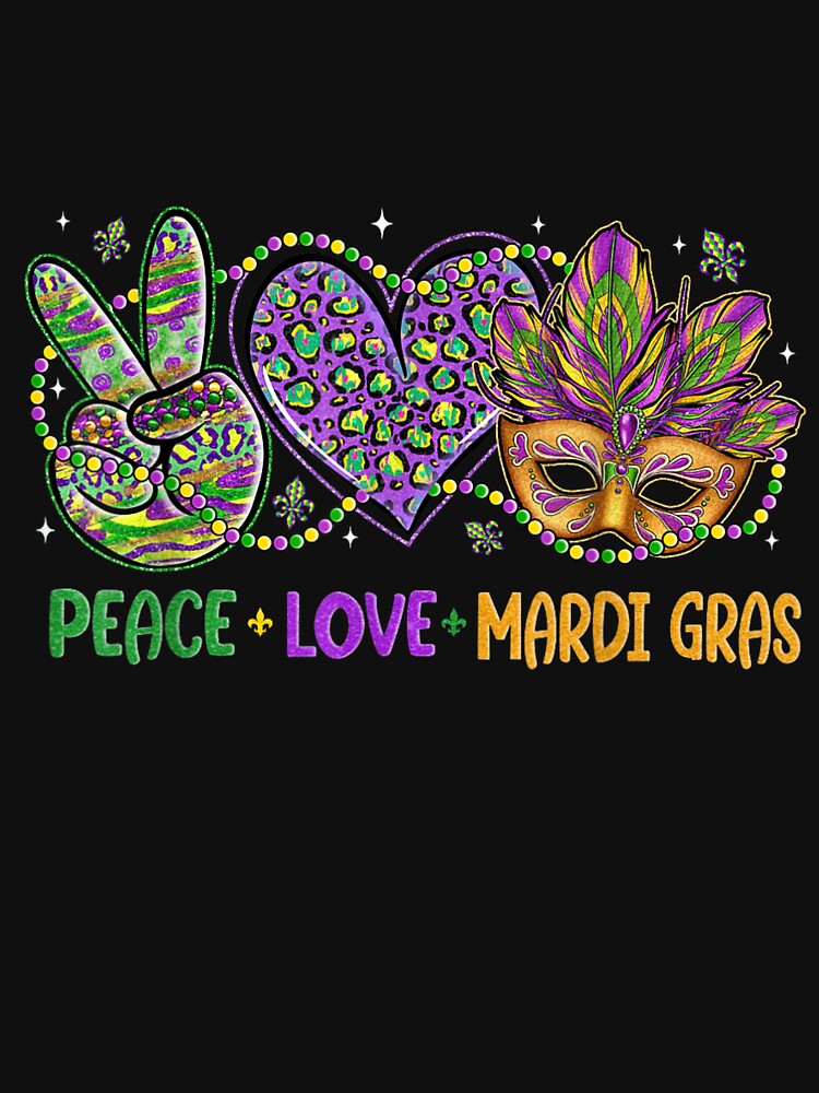 Peace Love Mardi Gras Mask Beads for Women Carnival Parade by tarikusa02