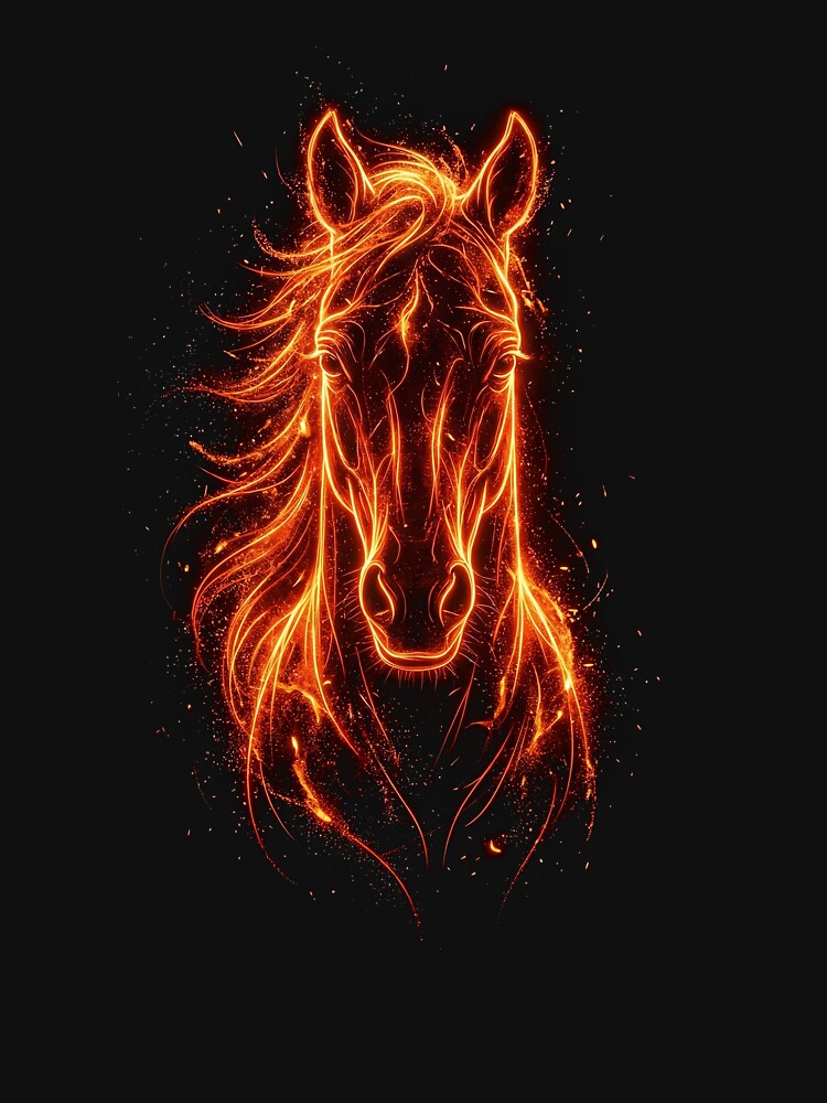 Neon Fire Horse 2026 - Year of the Horse Zodiac by Aura Art Studio