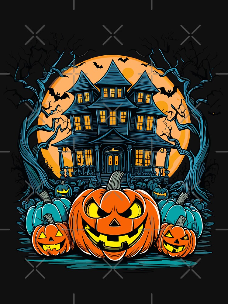 Spooky Haunted House Funny Halloween by LuminOrb