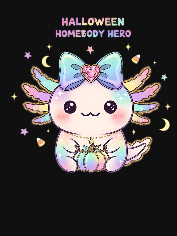Pastel Kawaii Halloween Axolotl Art | Cozy Introvert Magical Vibes Digital Download by AnnDesignStudio