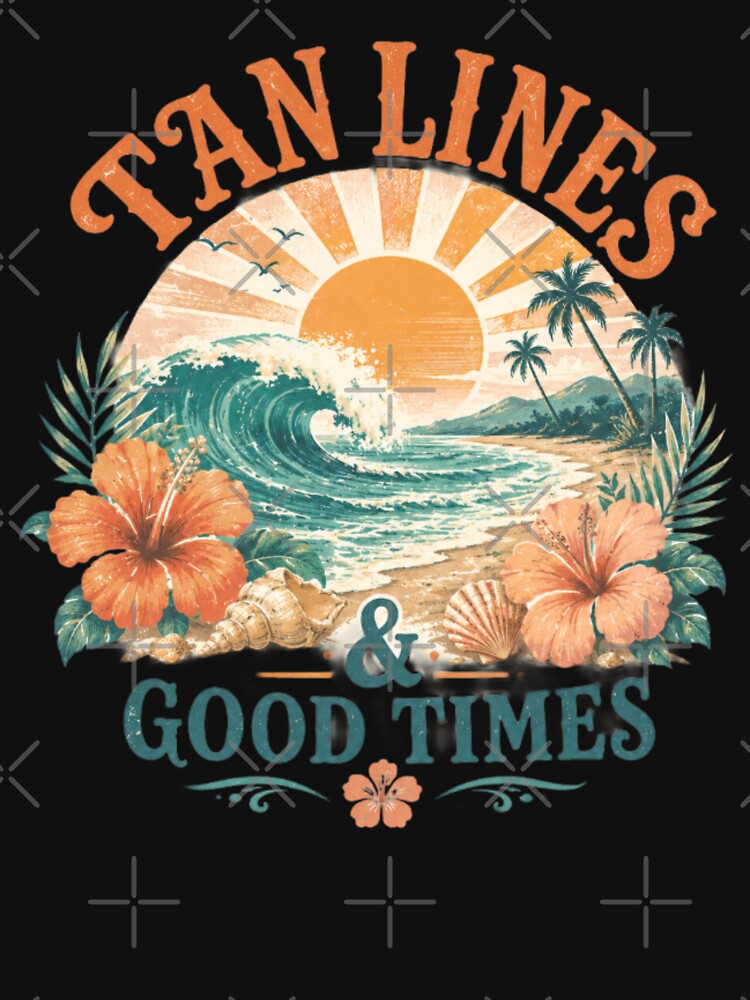 Tan Lines & Good Times Retro Beach Aesthetic Summer Vacation Wave Design by MartBook