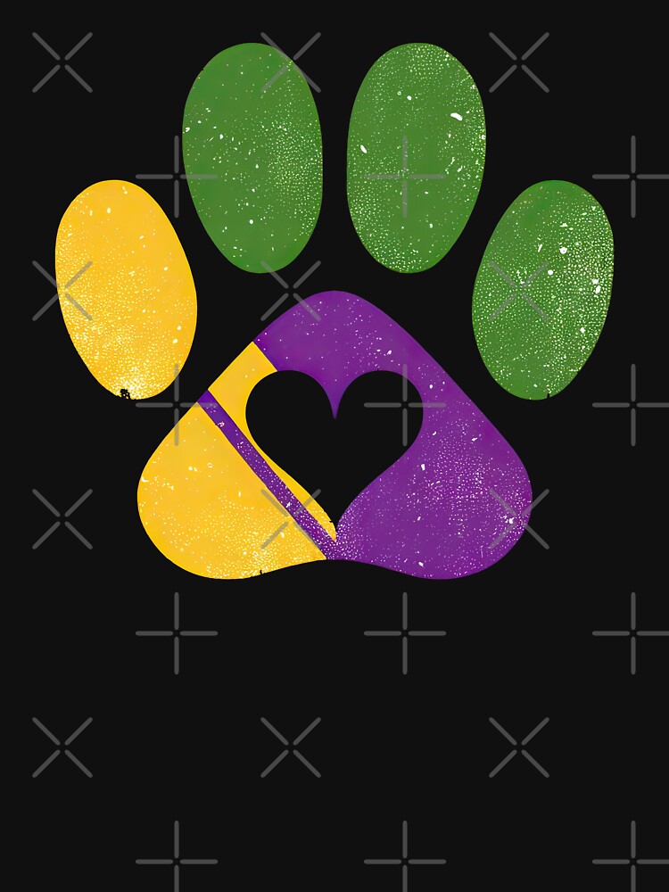 Mardi Paws: Carnival Colors Paw Print Tee by MAPDDesigns
