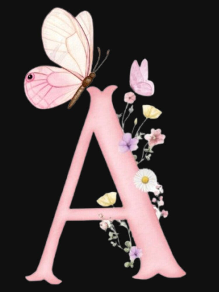 Elegant Floral Letter A | Butterfly Monogram Art by AesthinkArt