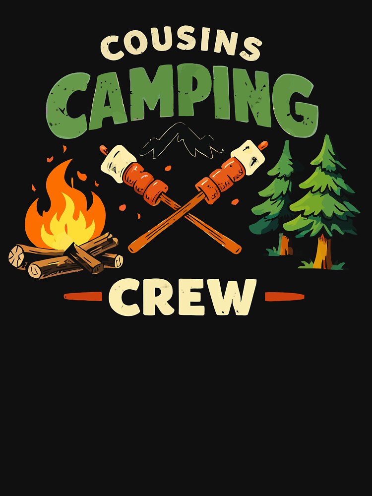 Cousins Camping Crew - Funny Campfire Marshmallow Art by BendyBeasts