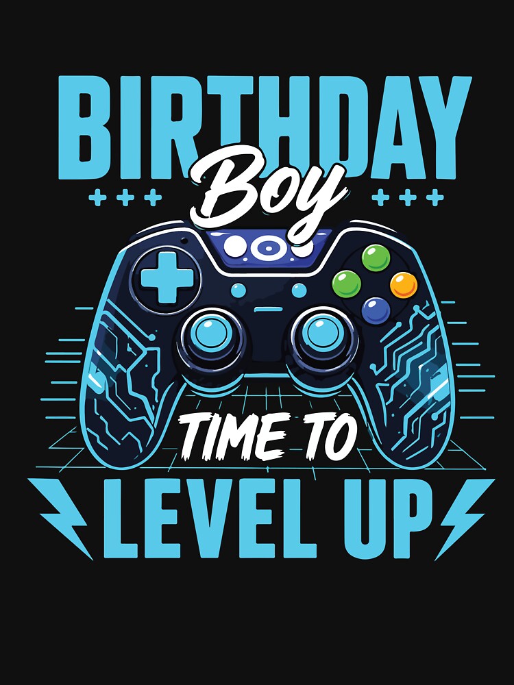 Birthday Boy Time To Level Up Gamer Birthday Retro by kiralynstration