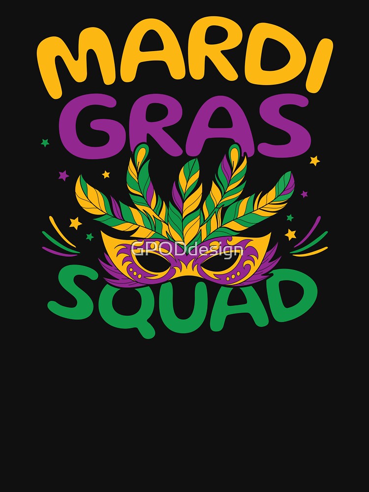 Funny Carnival Mask Beads Parade | Mardi Gras Squad by GPODdesign