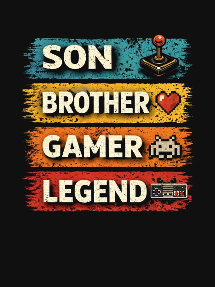 Funny Gamer Gift for Boys: Son Brother Gamer Legend Retro Style by JakubDesigns89
