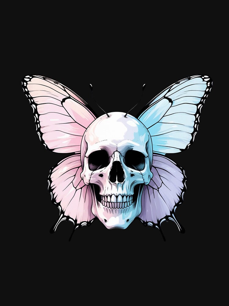 Minimalist Butterfly Skull Fusion – Soft Pastel Aesthetic Design by ColorSplash123