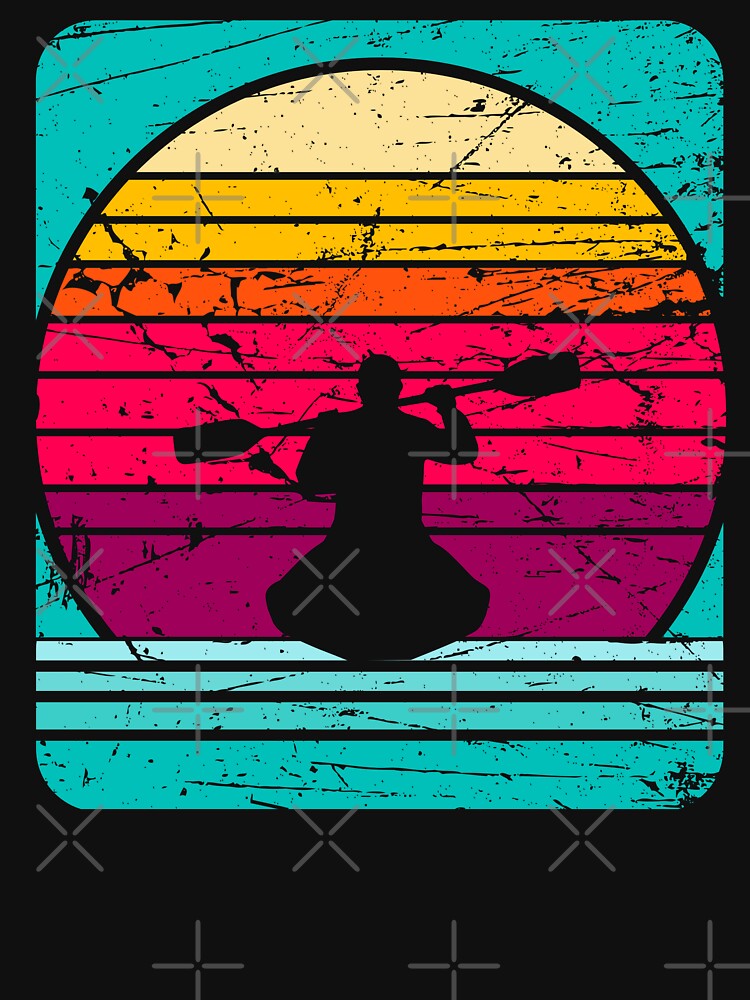 Vintage Kayaking Sunset 90s 80s Nostalgia by TKsTees