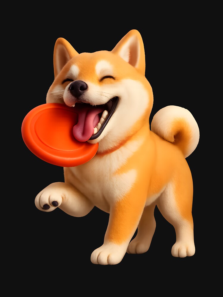 Cute 3D Shiba Inu with Sushi Bowl – Kawaii Japanese Dog Art by WolfPixelRo