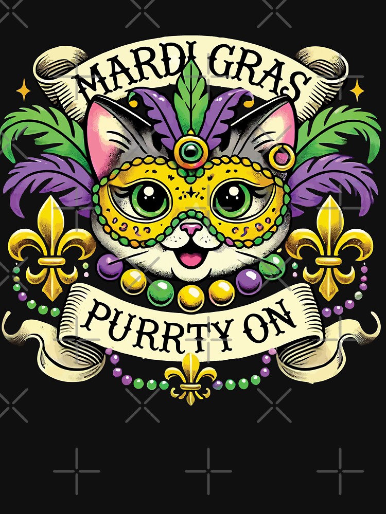 Mardi Gras Cat Purrrty On Mask Fun by LuminOrb