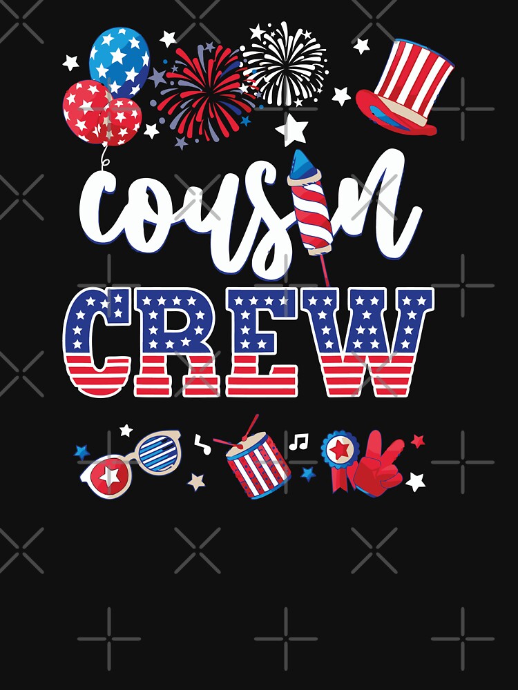 Cousin Crew 4th of July Patriotic American Family Matching by PlusBase