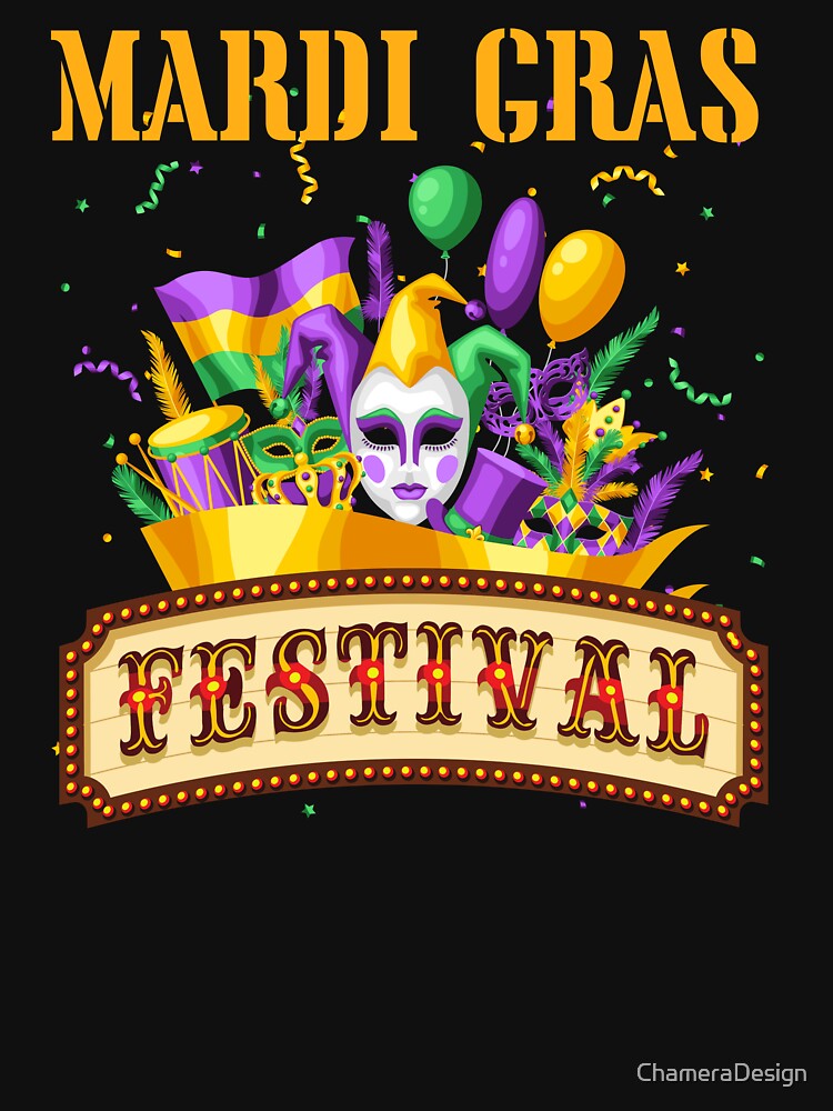 Mardi Gras Vibes Beads Masks And Bourbon Street Energy by ChameraDesign