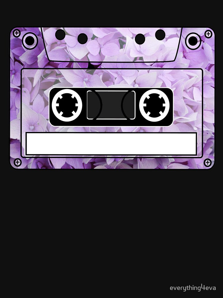 Blank Customizable Purple Floral Cassette Tape by everything4eva