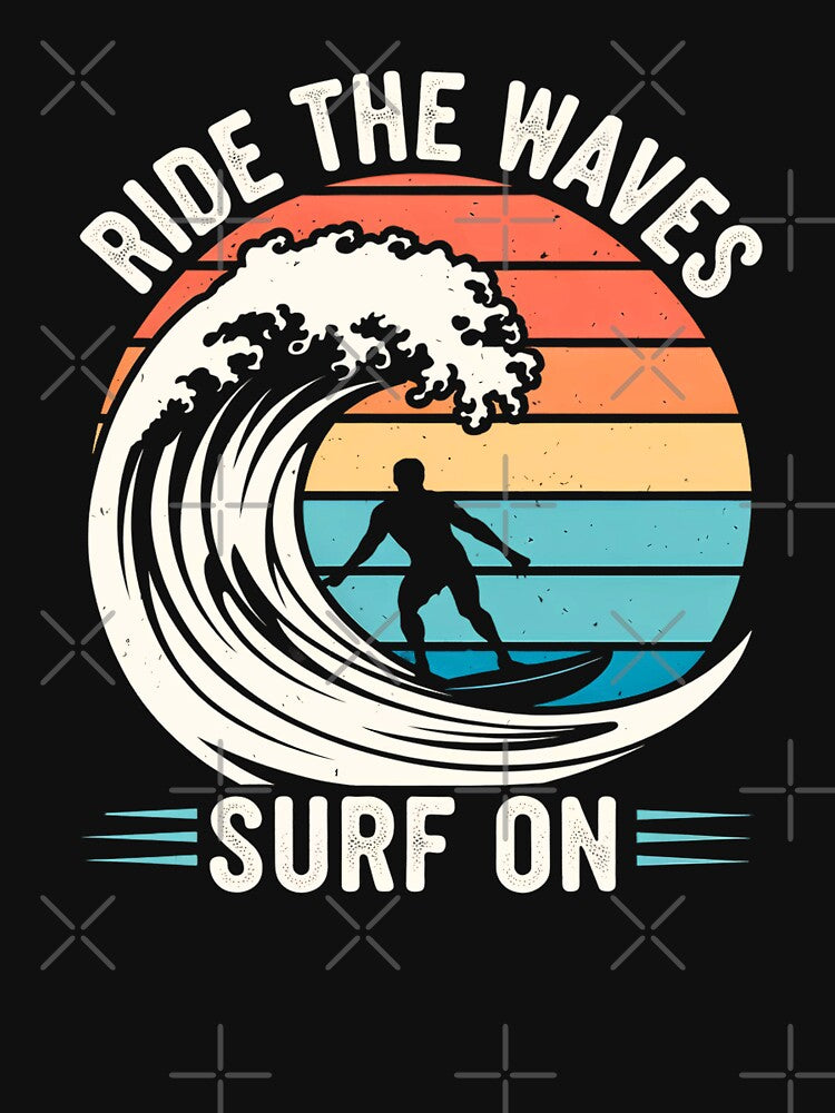 Surf On Retro Sunset Wave Rider by Taans-Creation