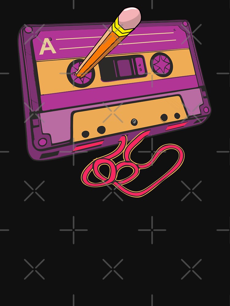 80s Cassette Tape Pencil Retro Vintage 1980s Throwback by alenaz