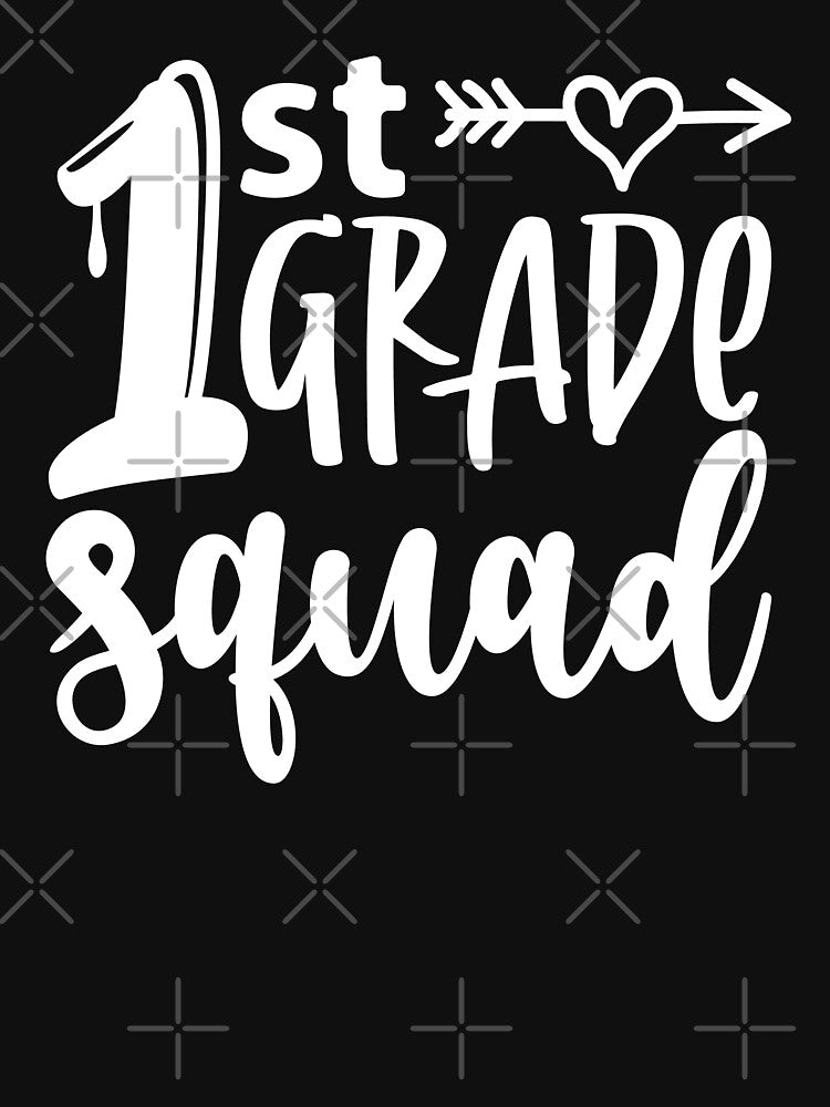 1st grade squad, Back to school hand lettered, first day of school Kindergarten, Teacher gift by ShutterKapan
