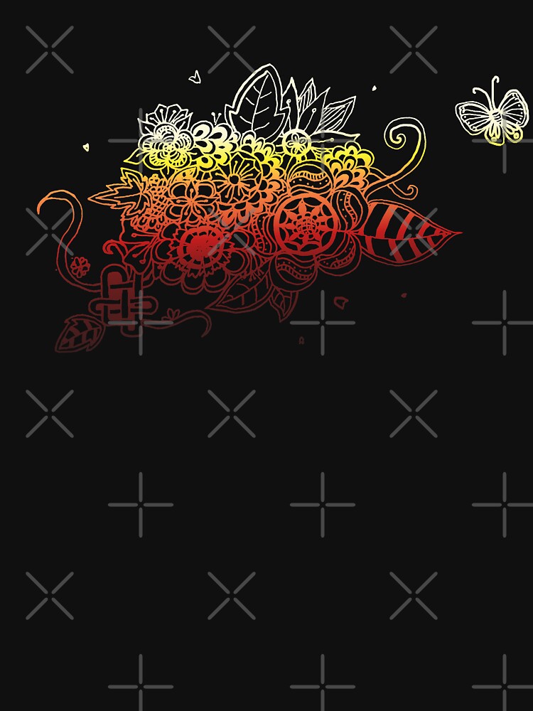 Flower garden - Sunset (Zentangle/ Doodle/ Mandala) by CreativityRoams