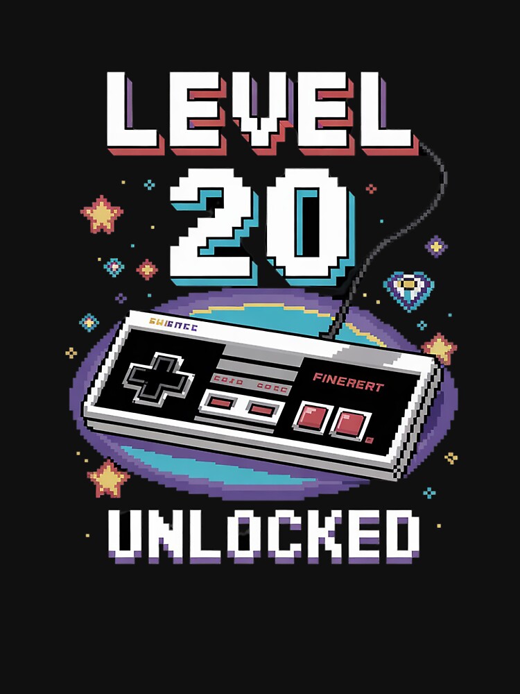 20th Birthday Level Unlocked 20 Video Game Gamer by KonstanKoraner