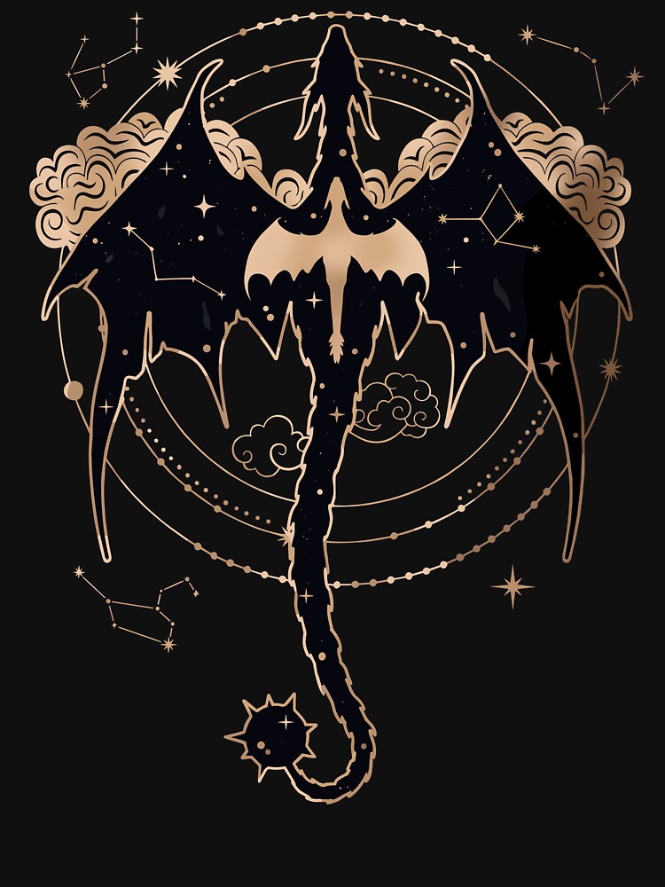 Celestial Dragon Moon Phases Fantasy Gothic Mystic by PixlCrypt