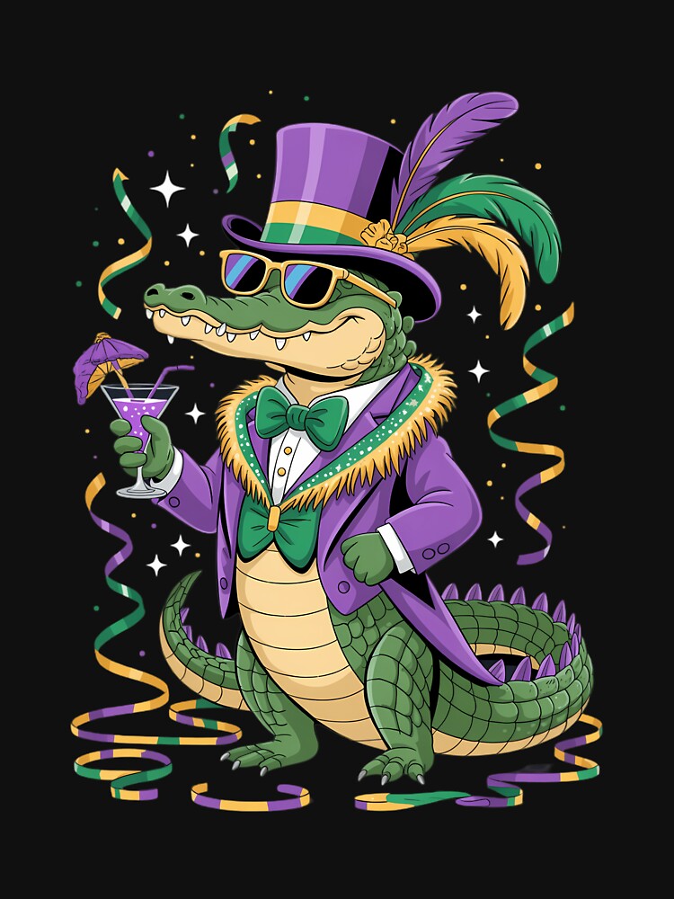 Mardigator Mardi Gras Alligator by AsteriskDatBArt