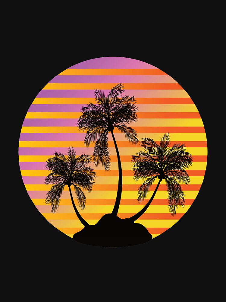 Palm Tree and Sun Tropical Vibe by Coastal-Designs