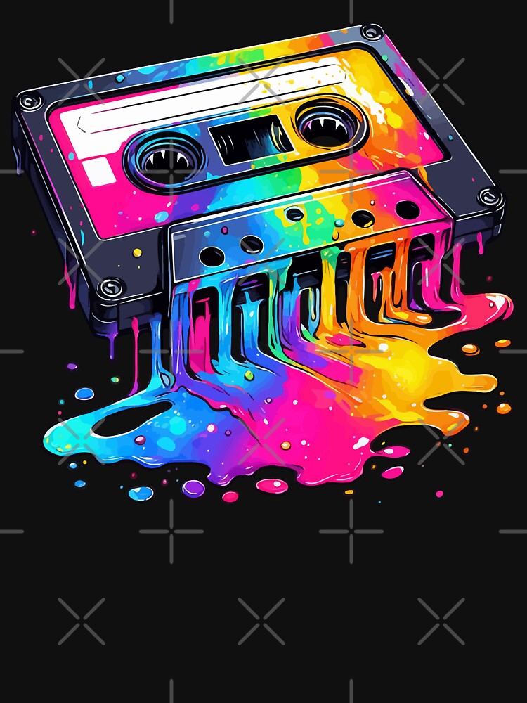 Melting Cassette Tape Rainbow Colors by TomFrontierArt