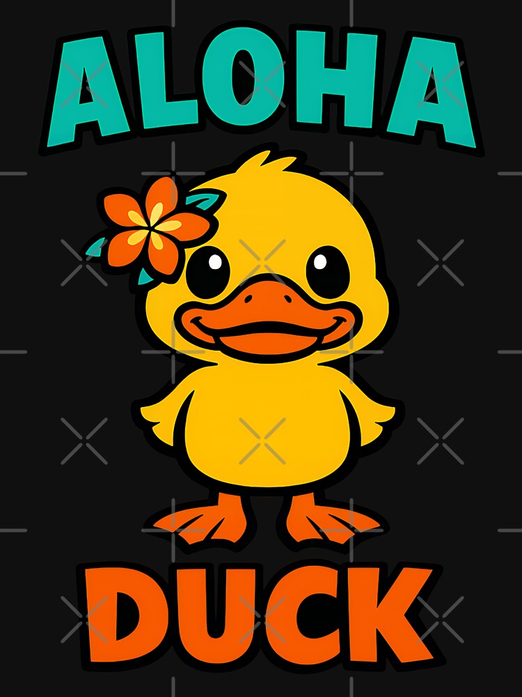 Aloha Duck Cute Tropical Duck Design by TeeTimeTreasure
