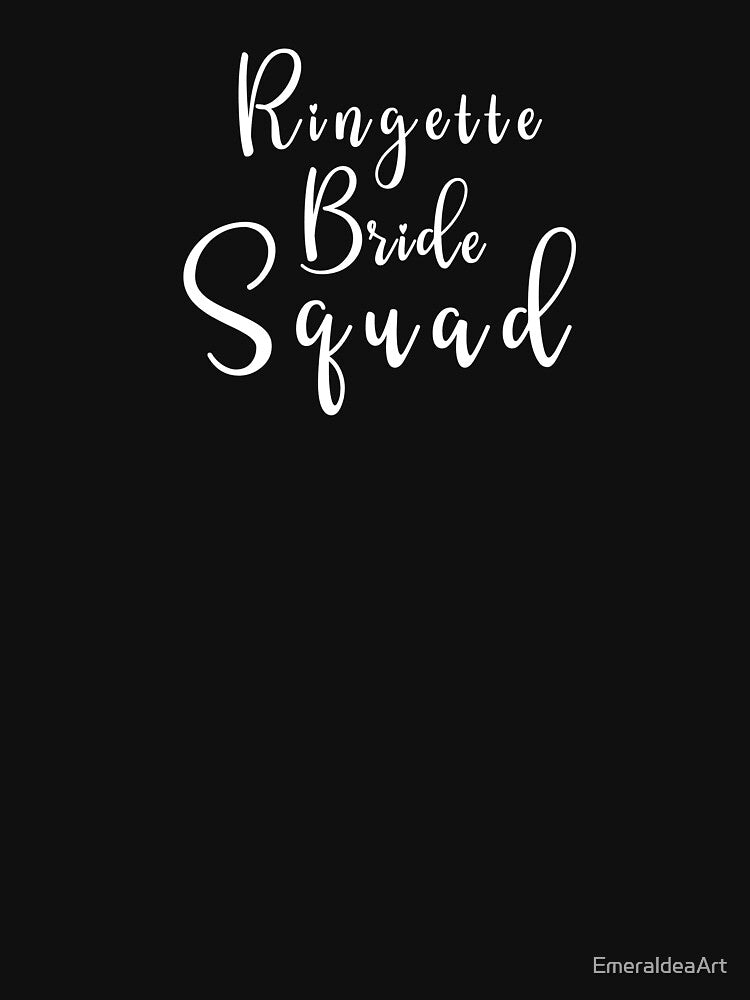Radiate Unity: White Ringette Bride Squad Text Uniting Your Bridal Squad by EmeraldeaArt