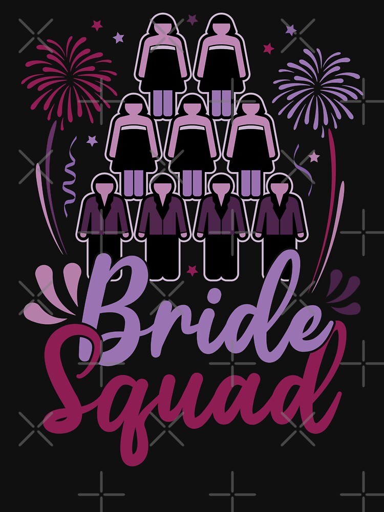 Bride Squad Bridal Cheer Theme Matching Party Group by GravitiTees