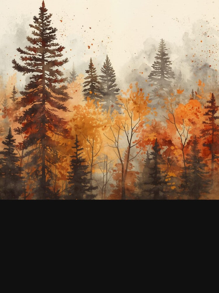 Autumn Forest Watercolor Landscape by PACS0011