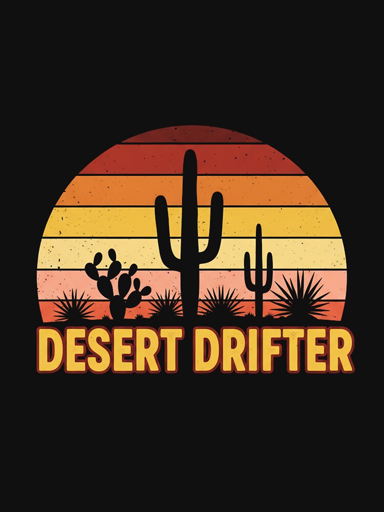 Desert Drifter - Retro Cactus Sunset by Merchifyme2000