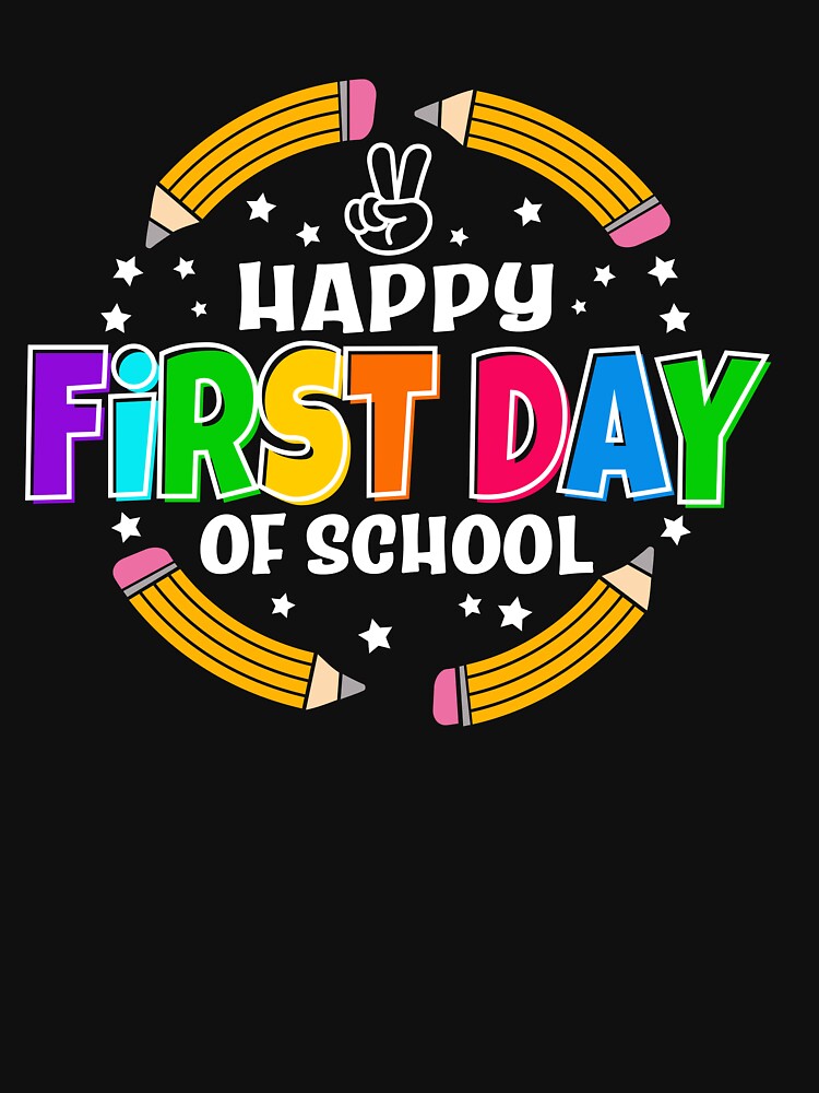 Happy First Day Of School, Back to School, Teacher Shirt, First Day Sign, Kindergarten, PreK, Hello School, School Vibes by OctonoteStudio