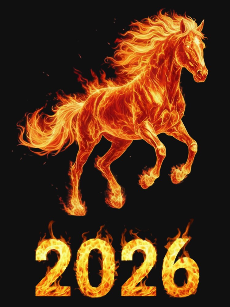 Running Fire Horse 2026 – Year of the Horse Flame Artwork by Baby Adee Collective