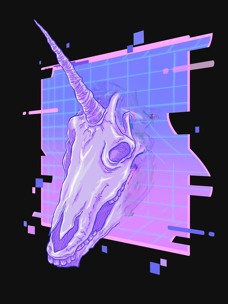 80's Retro Vaporwave | Pastel Goth Unicorn Skull Soft Grunge by Inscapia