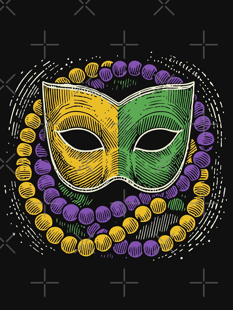 Mardi Gras Mask With Colorful Beads by LuminOrb