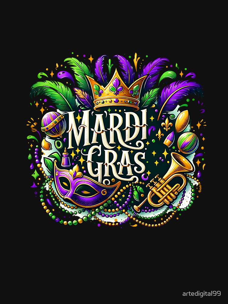 Let the Good Times Roll – Bold Mardi Gras Party Graphic for Tees & Gifts by artedigital99