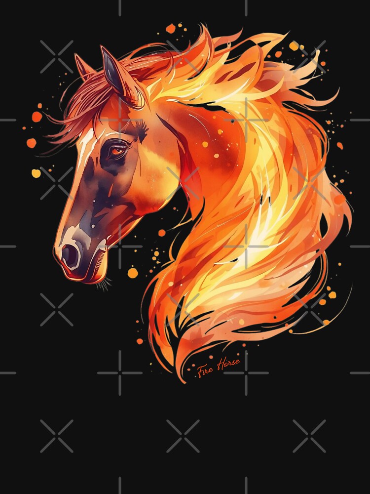 Fire Horse 2026 Zodiac Watercolor Portrait by EmpoweredEchoesSpirit