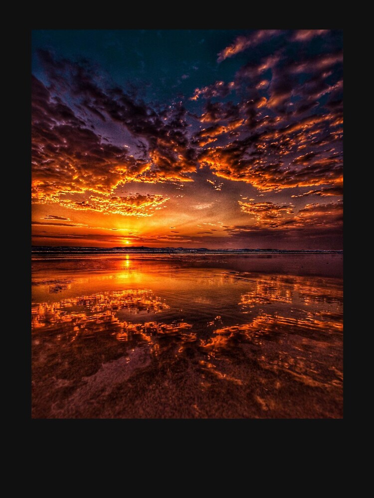 sunset burn the ocean by ocean-wave