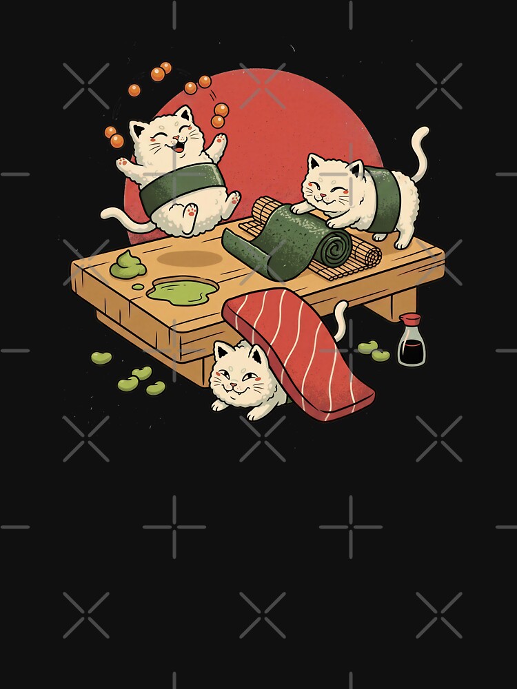 Sushi Kitty Trio – Cute Japanese Food Cats by Timegraf