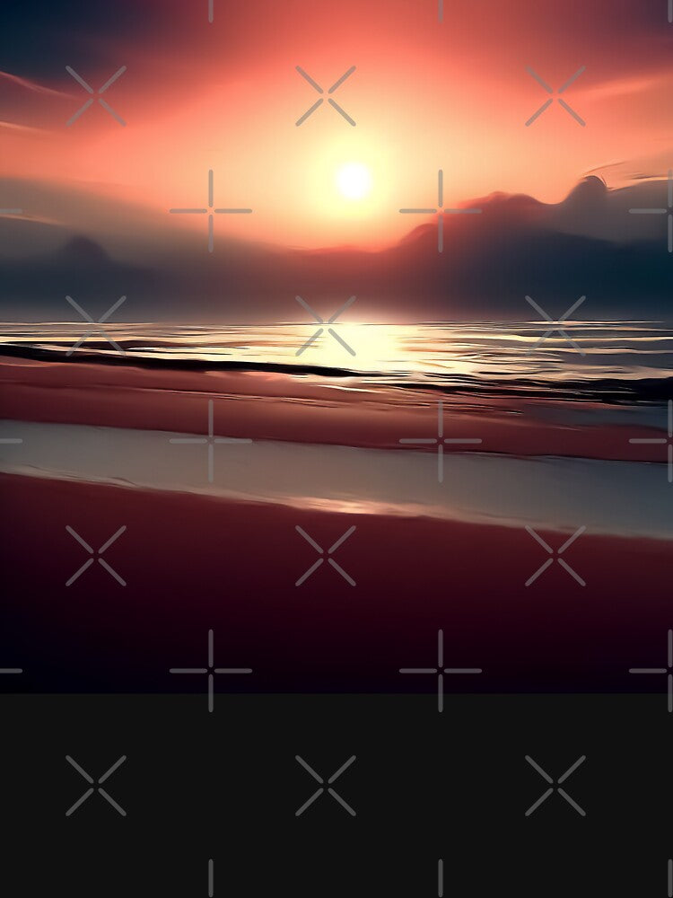 Sandy beach on sunset landscape photography by TomFrontierArt
