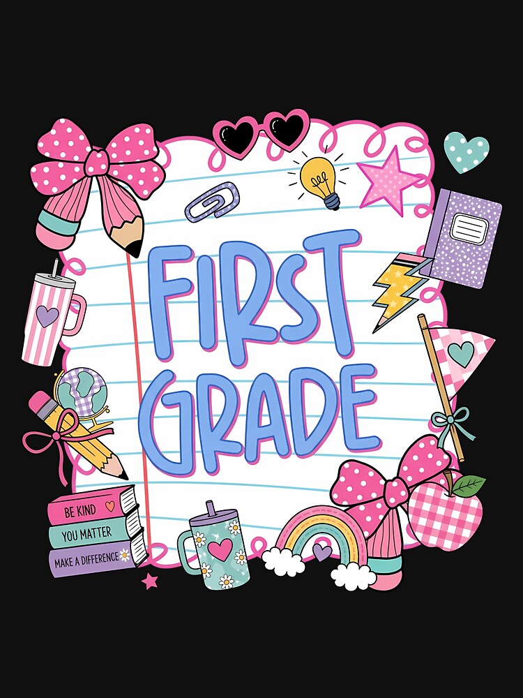 First Grade Girl Back To School First Day Of School by KroghDs