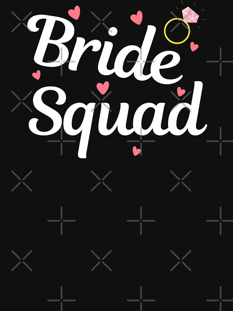 Bride Squad Design - Stylish & Sassy Graphic for Bridal Crew on Black by Pixie-agenca