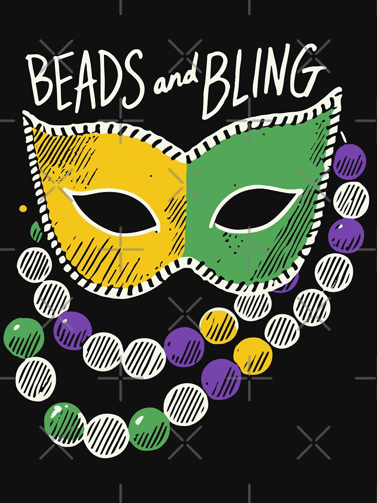 Mardi Gras Beads And Bling Mask Festivity by LuminOrb