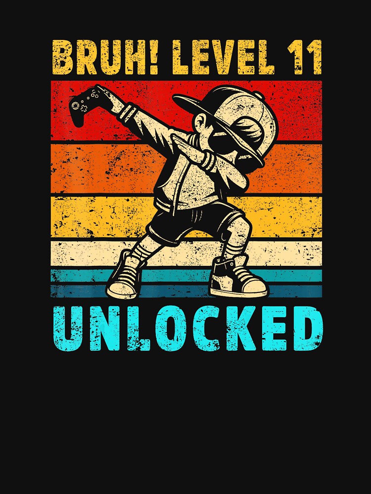 Bruh Level 11 Unlocked Funny Birthday Dabbing Kid by FGTV2021