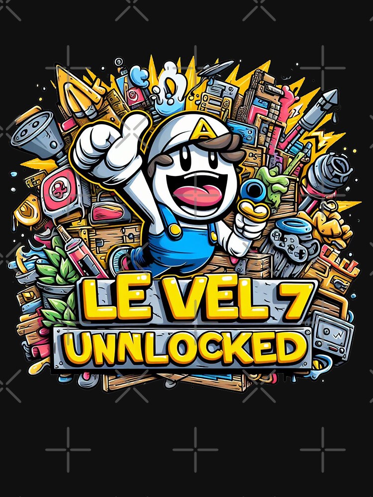 Level 7 Unlocked Tshirt 7Th Video Gamer Birthday Boy Gifts: Master of the Game by Djicooo