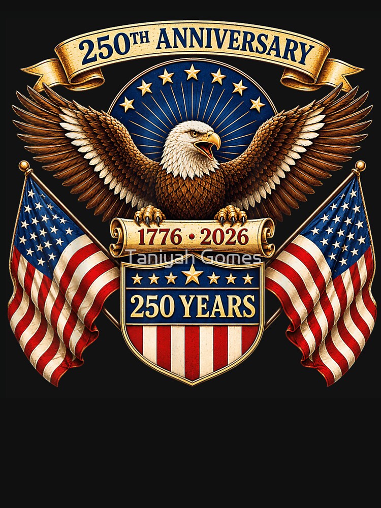Patriotic American Eagle United States 250th Anniversary Semiquincentennial Quarter Millennial Celebration by Taniyah Gomes