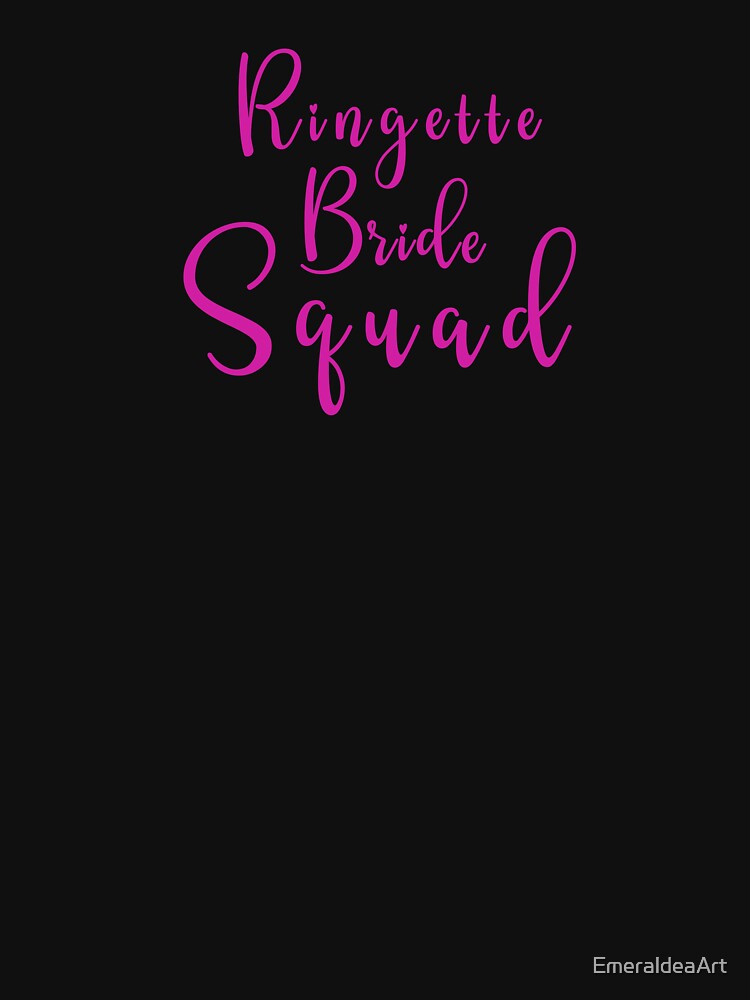 Radiate Unity: Pinkish Ringette Bride Squad Text Uniting Your Bridal Squad by EmeraldeaArt