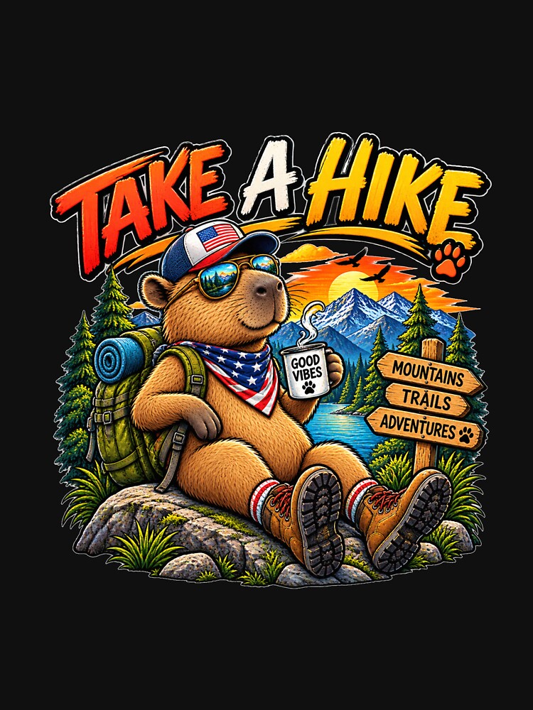 Take a Hike Capybara – Funny Hiking & Outdoor Adventure Design by HubCreates